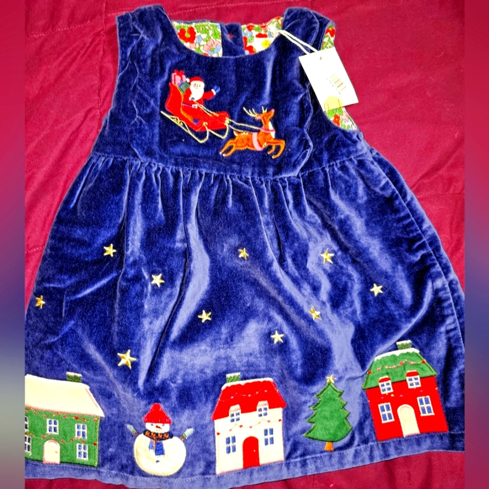 Blue Velvet Santa Dress Nwt
